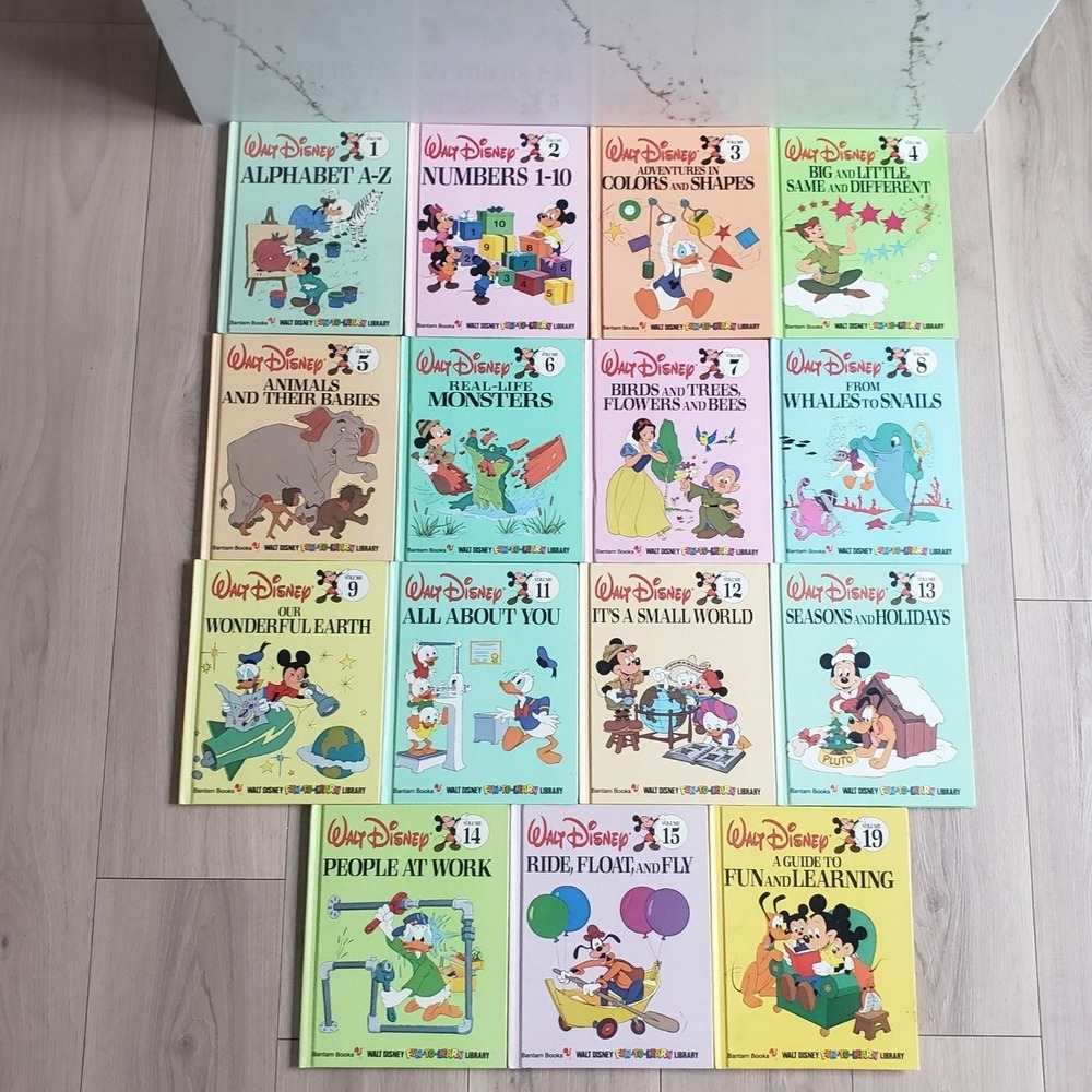 Walt Disney Library Vintage Children's Book Set Vol 1–19 Partial - 15 Books